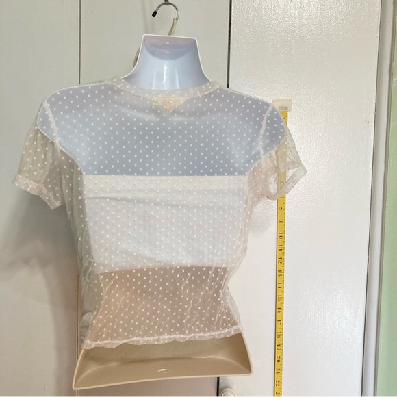 PacSun LA Hearts sheer polka dot crop top Medium - Picture 10 of 12